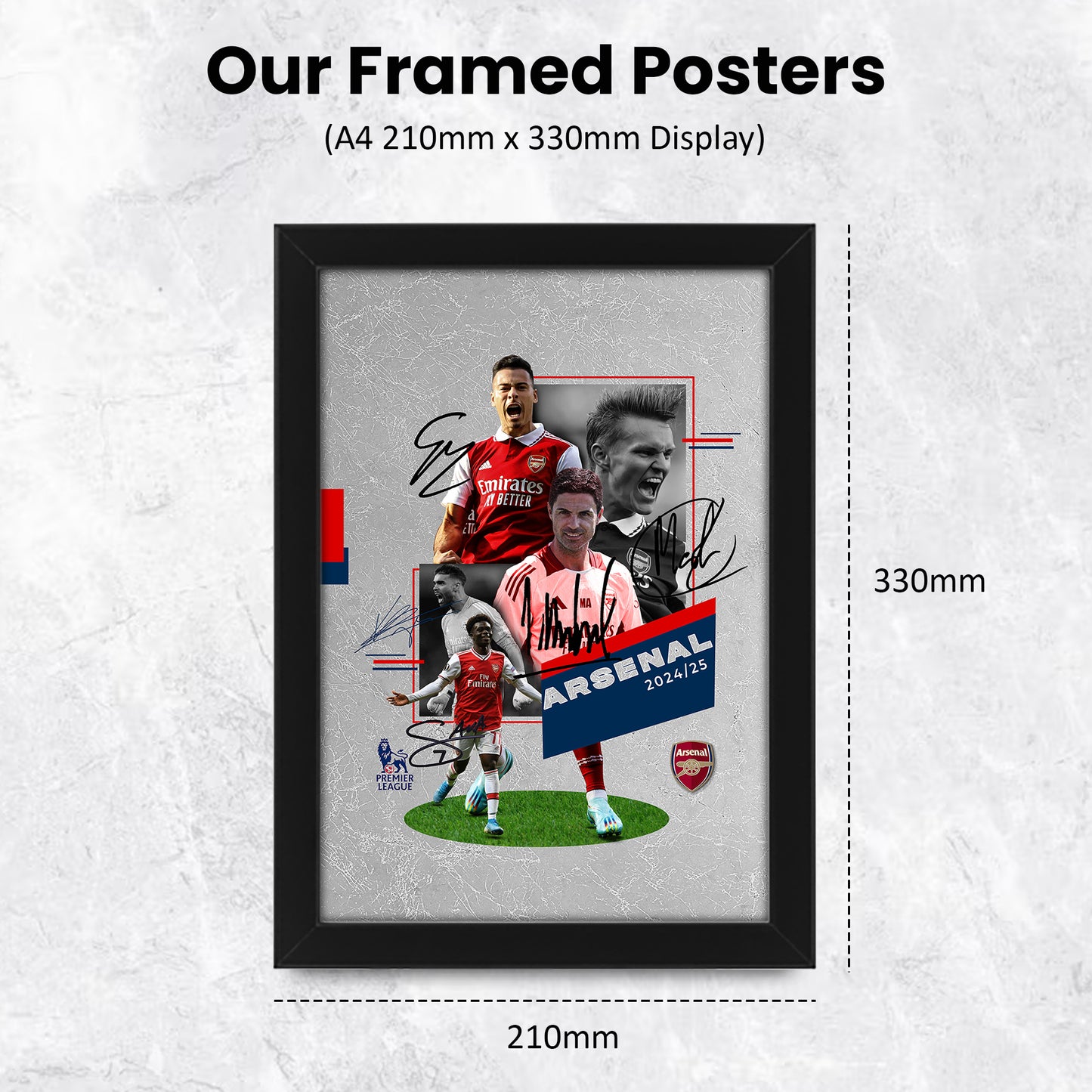 Arsenal Football Club 2024-25 Star Merchandise Signed Poster Print- Limited Edition Autograph Football Fan Gift