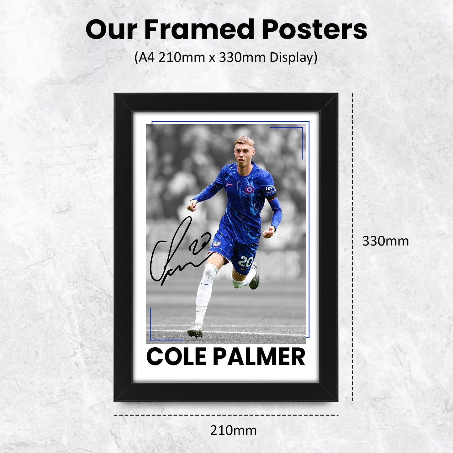 Cole Palmer Signed Poster Print - Limited Edition Autographed Footballer Memorabilia – Perfect Fan Gift