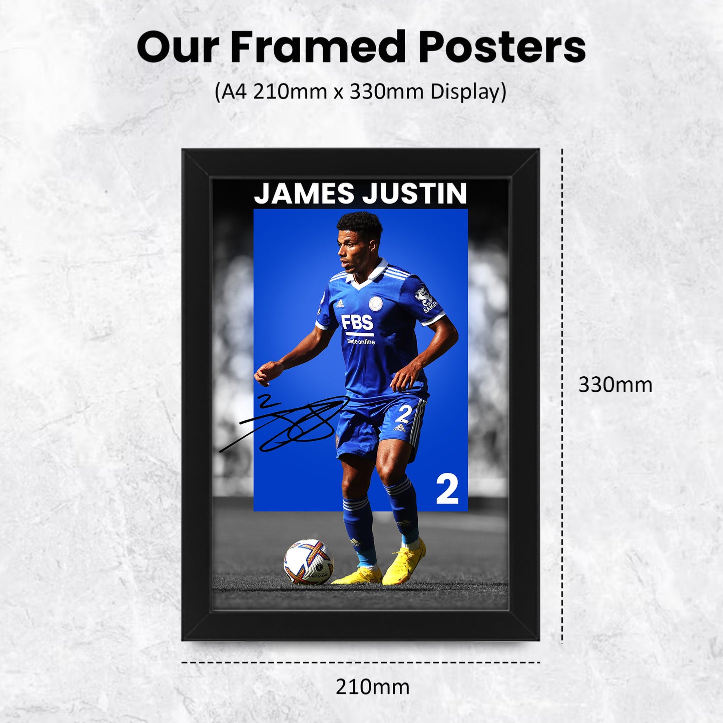James Justin Signed Poster Print - Leicester City FC Football Memorabilia