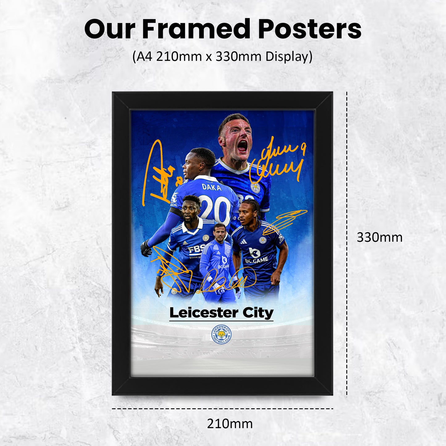 Leicester City Football Club 2024-25 Stars Merchandise Signed Poster Print- Limited Edition Autograph Football Fan Gift
