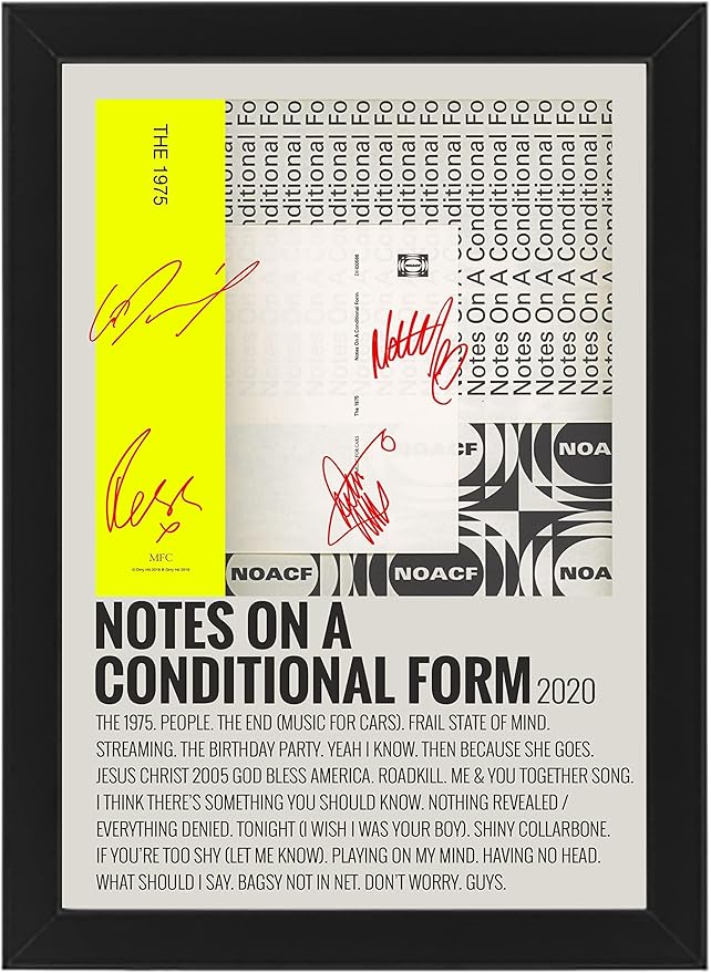 The 1975 Notes on a Conditional Form Poster - Autographed by Ross MacDonald, Adam Hann, Matty Healy, and George Daniel