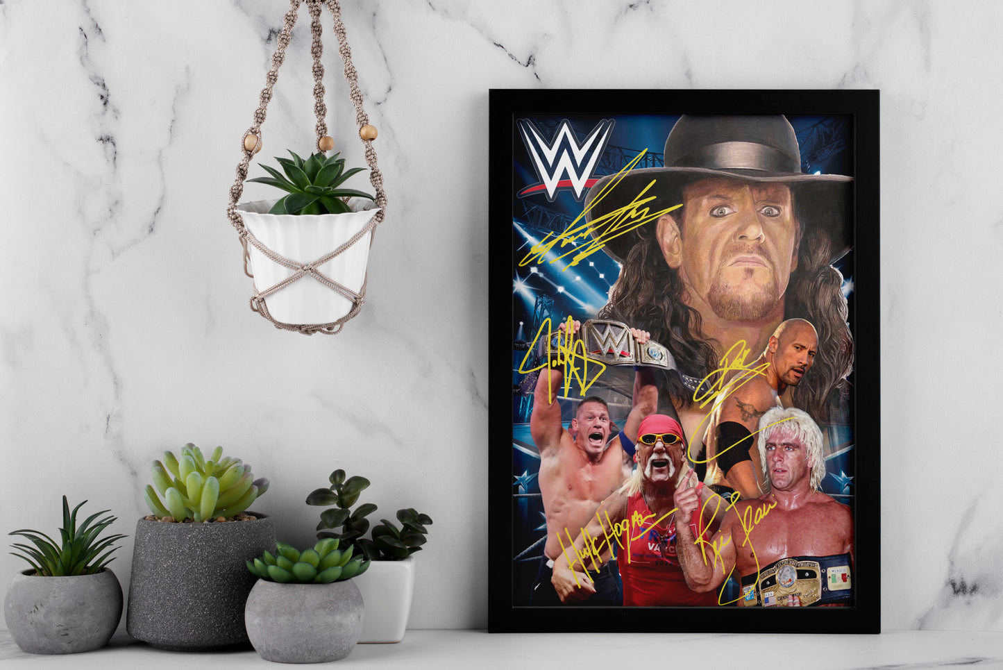 WWE Wrestling Signed Poster Print – Limited Edition Autograph | Iconic WWE Legends Memorabilia | Fan Gift for Collectors