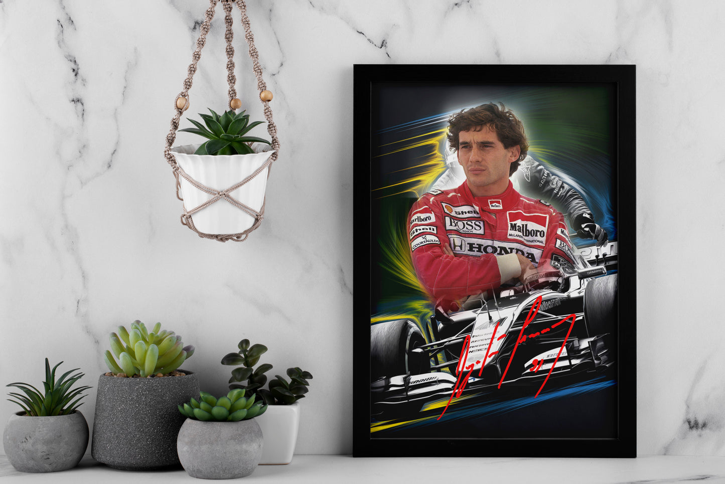 Ayrton Senna Signed Limited Edition Poster | F1 Racing Legend Collectible Memorabilia | Autographed Fan Gift