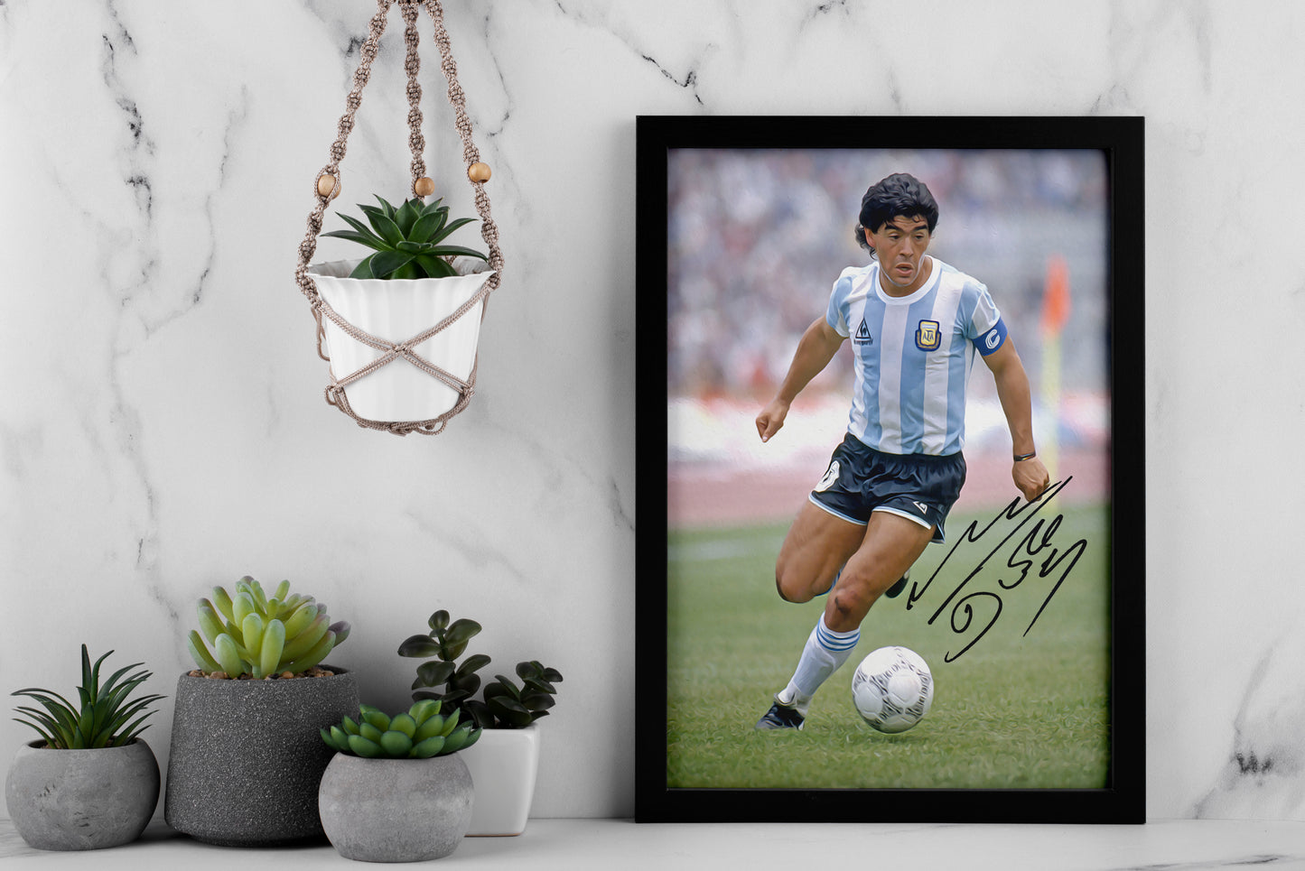 Diego Maradona Argentine Football Legend Poster - Limited Edition Autograph Print