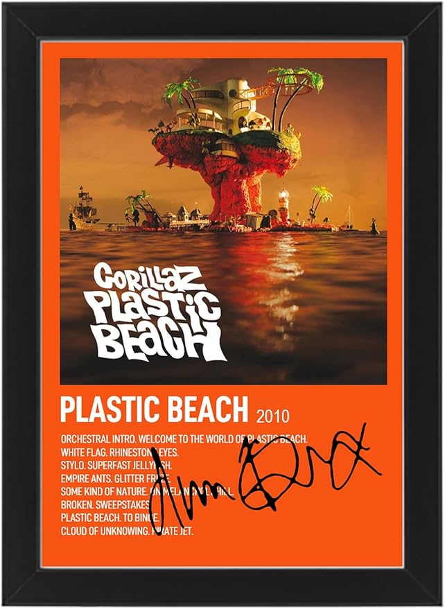 Plastic Beach by Gorillaz Album Song Cover Signed Poster - Autographed Print Display, Fan Merchandise Gift