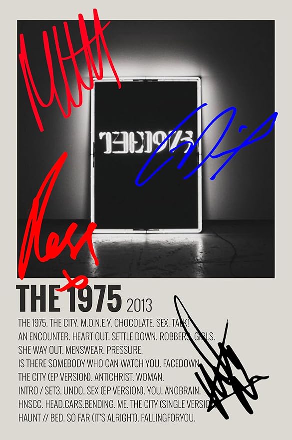 The 1975 Album Cover Signed Poster, Autographed Print Display, Fan Merchandise Gift, Collectable/Memoribilia Wall Art, For The 1975 Pop Rock Band Enthusiast
