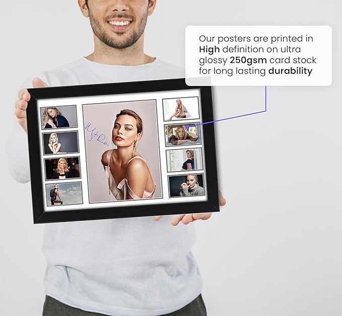 Margot Robbie Signed Poster Print- Limited Edition Autograph Fan Gift – Collectible Memorabilia Merchandise, gift idea
