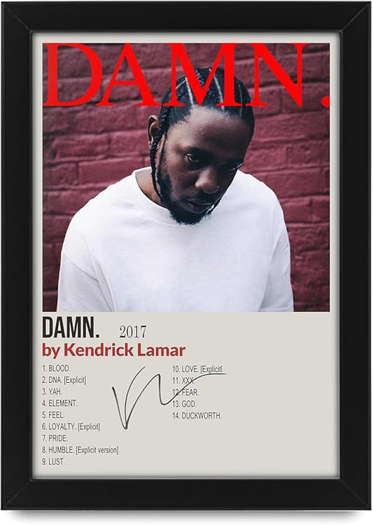Kendrick Lamar - Damn Album Cover Signed Poster Print- Limited Edition Autograph Fan Gift – Collectible Memorabilia Merchandise