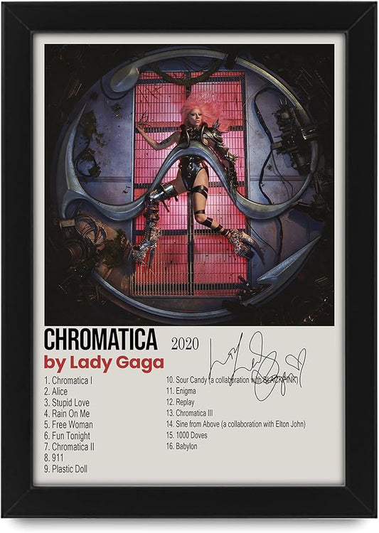 Lady Gaga Chromatica Album Cover Signed Poster Print- Limited Edition Autograph Fan Gift – Collectible Memorabilia Merchandise