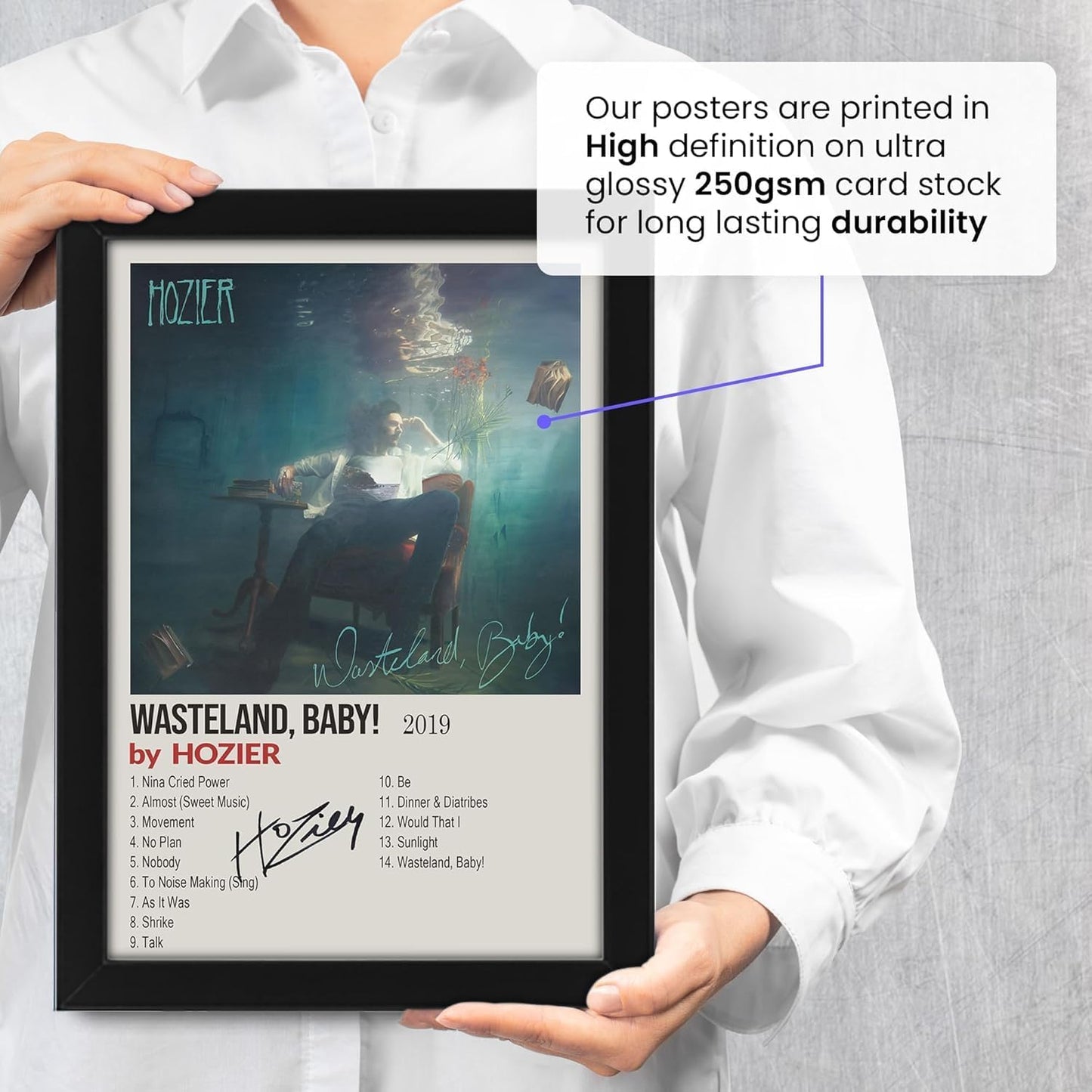 Hozier Wasteland, Baby Signed Poster Print- Limited Edition Autograph Fan Gift – Collectible Memorabilia Merchandise