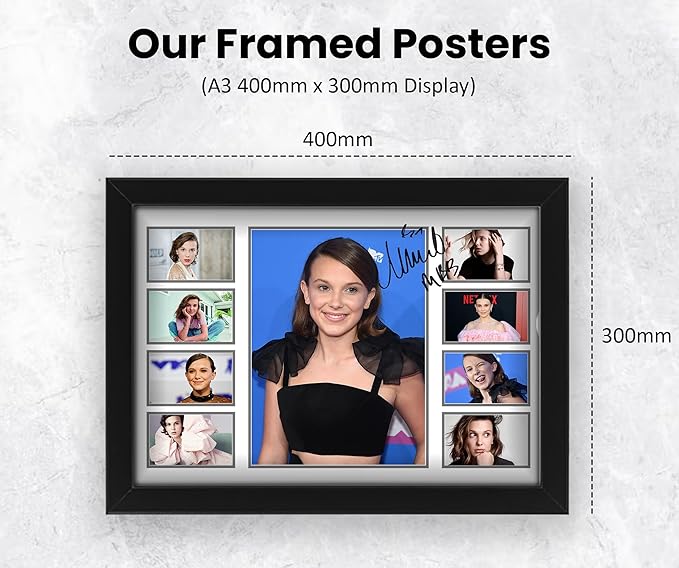 Millie Bobby Brown Signed Poster Print- Limited Edition Autograph Fan Gift – Collectible, Merchandise Memorabilia from Stranger Things and Enola Holmes