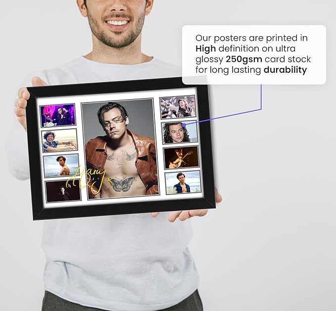 Harry Styles Signed Poster Print- Limited Edition Autograph Fan Gift – Collectible Memorabilia Merchandise Music Artist
