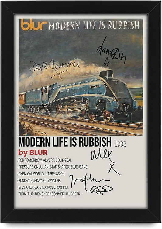Modern Life Is Rubbish Studio Album by Blur Signed Poster – Limited Edition Autographed Collectible – Blur Fan Gift – Premium Music Memorabilia