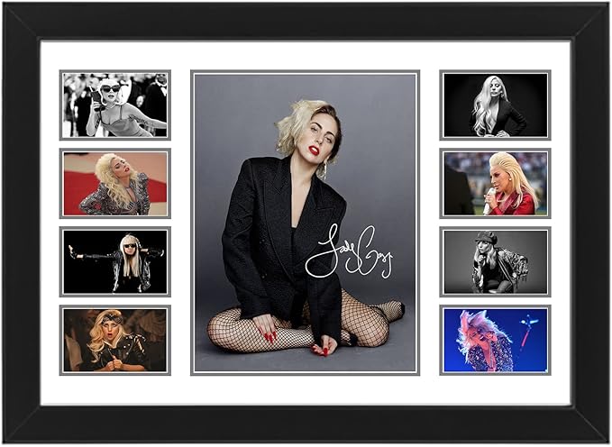 AllStarMedia Lady Gaga Autographed Collage Poster Print - Limited Edition Signed Memoribilla