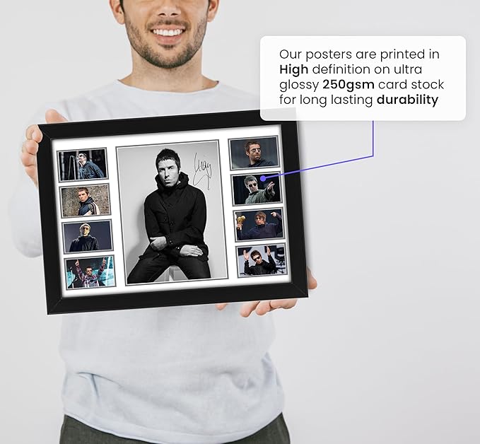 AllStarMedia Liam Gallagher Autograph Collage Poster Print - Limited Edition Signed Poster - A Unique Gift for the Fan Or Collector