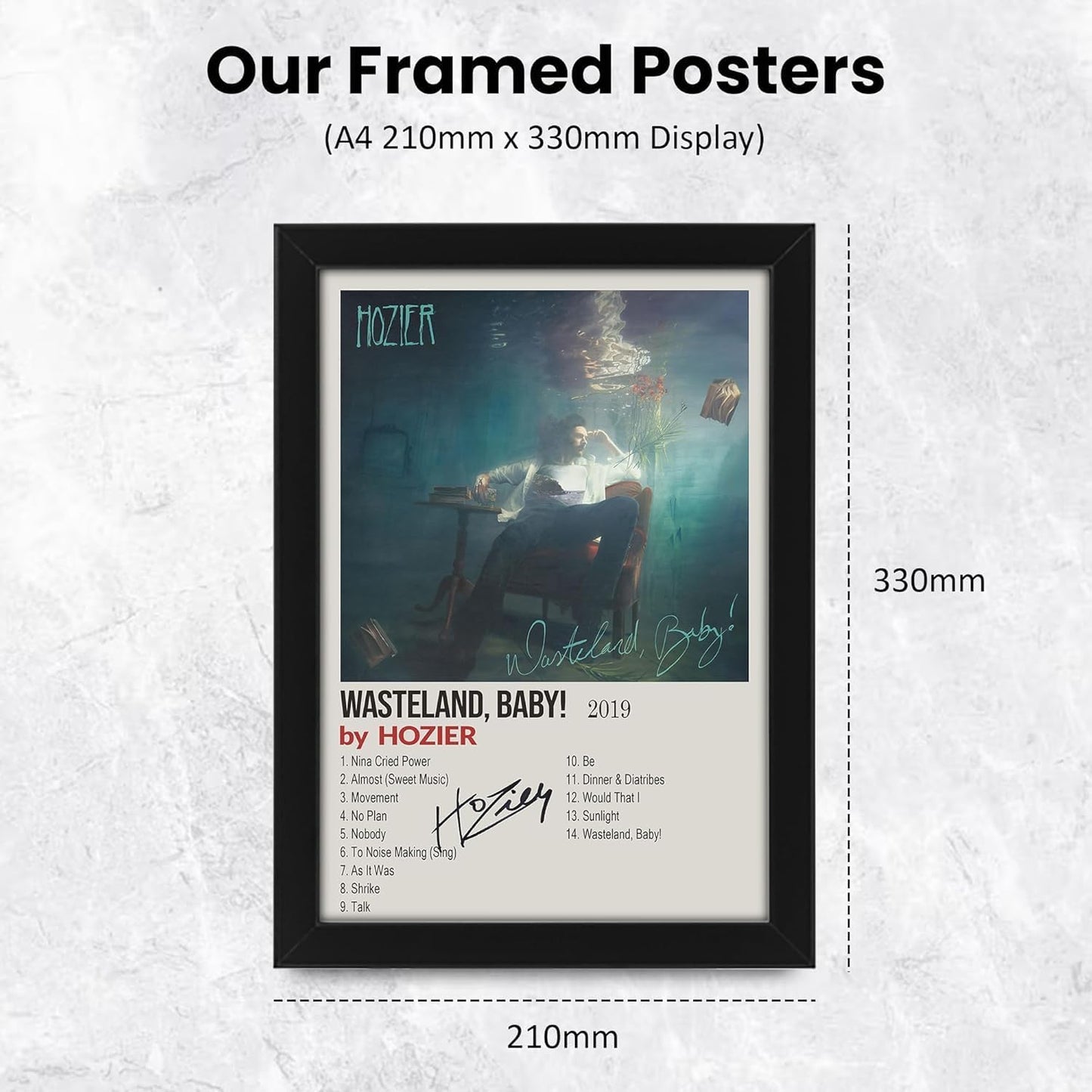 Hozier Wasteland, Baby Signed Poster Print- Limited Edition Autograph Fan Gift – Collectible Memorabilia Merchandise