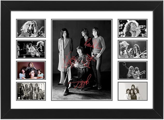 Led Zeppelin Autographed Collage Poster Print - Limited Edition, Autograph Poster for Home, Office, and Studio Decor, Wall Art, Gift for Music lovers, Fans