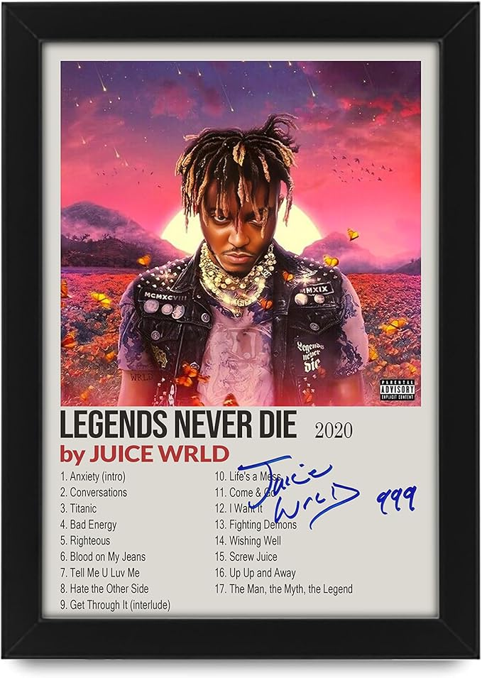 Juice WRLD Legends Never Die Signed Poster Print- Limited Edition Autograph Fan Gift – Collectible Memorabilia Merchandise