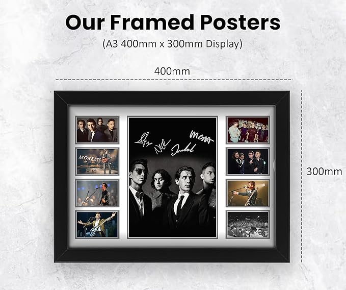 Arctic Monkeys Autographed Collage Poster Print - Music Band Gift for Wall Decor - Limited Edition for Fan or Collector Merchandise, Music room decor