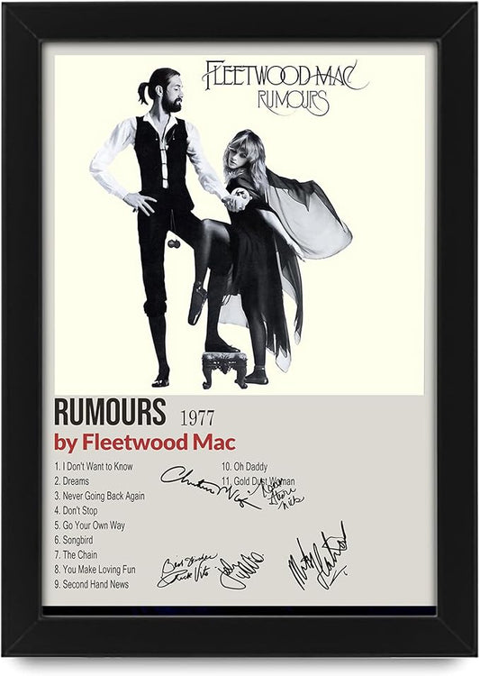 Fleetwood Mac Rumours Signed Poster Print- Limited Edition Autograph Fan Gift – Collectible Memorabilia Merchandise