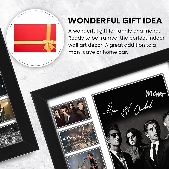 Arctic Monkeys Autographed Collage Poster Print - Music Band Gift for Wall Decor - Limited Edition for Fan or Collector Merchandise, Music room decor