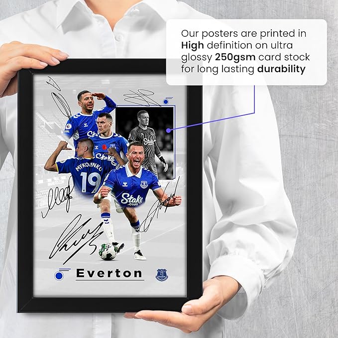 Everton Football Club 2024-25 Stars Merchandise Signed Poster Print- Limited Edition Autograph Football Fan Gift – Collectible Memorabilia, Premier League Season