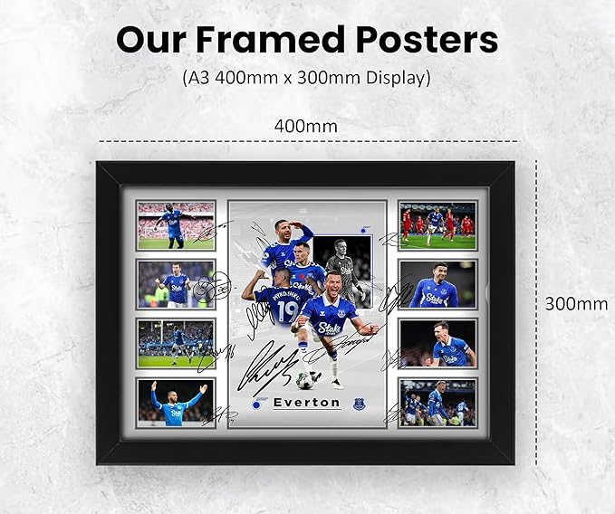 Everton FC 2024-25 Team Merchandise Signed Poster Print- Limited Edition Autograph Football Fan Gift – Collectible Memorabilia, Premier League Season