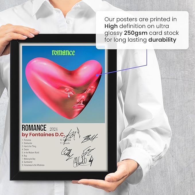 Fontaines DC Romance Signed Poster Print- Limited Edition Autograph Fan Gift – Collectible Memorabilia Merchandise