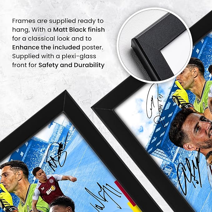 Aston Villa Football Club 2024-25 Stars Merchandise Signed Poster Print- Limited Edition Autograph Football Fan Gift – Collectible Memorabilia, Premier League Season