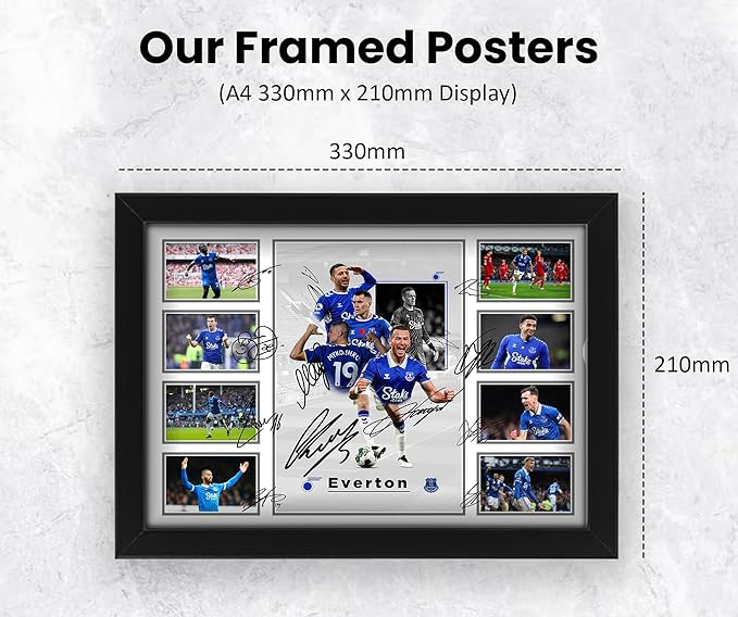 Everton FC 2024-25 Team Merchandise Signed Poster Print- Limited Edition Autograph Football Fan Gift – Collectible Memorabilia, Premier League Season
