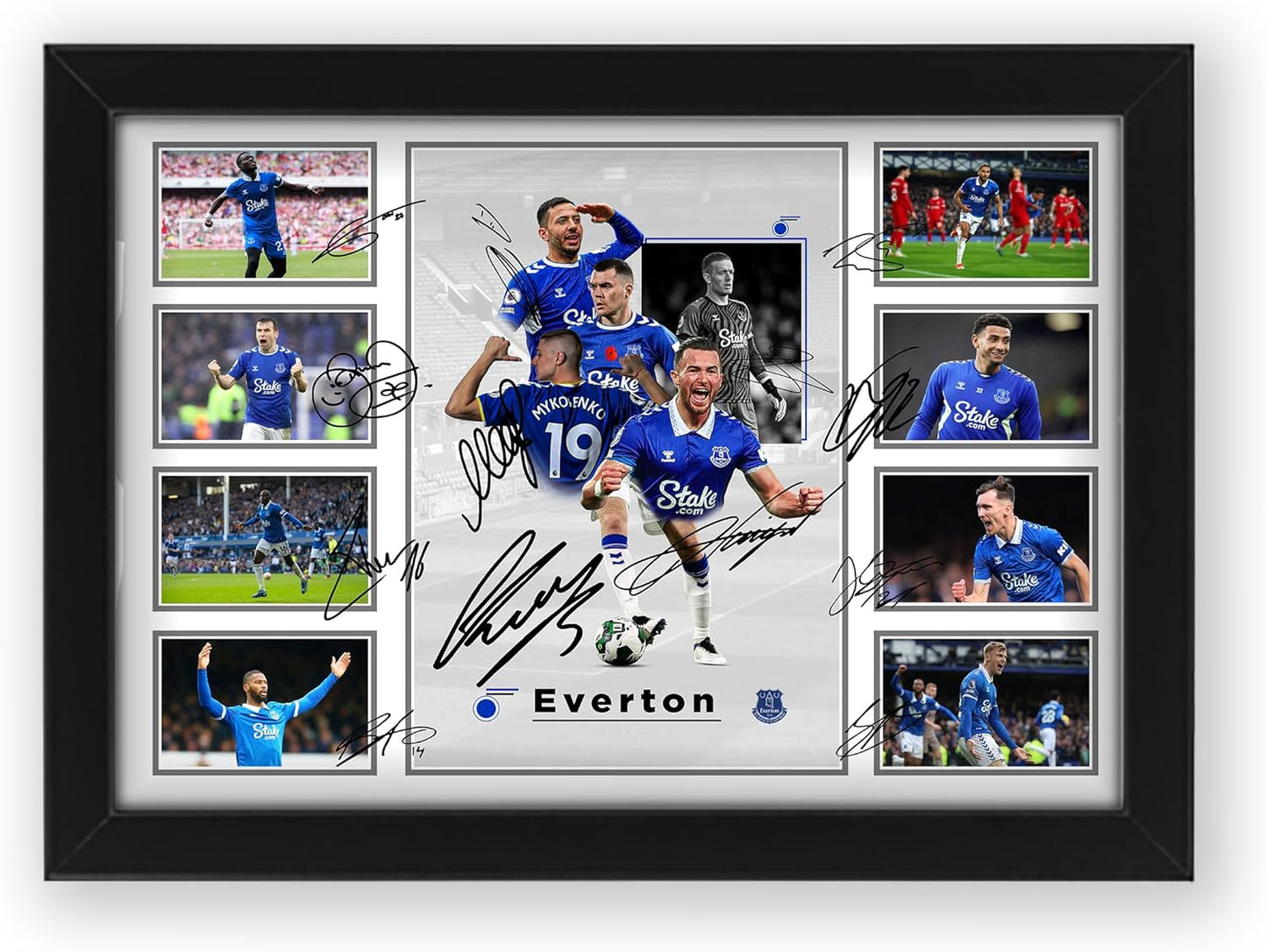 Everton FC 2024-25 Team Merchandise Signed Poster Print- Limited Edition Autograph Football Fan Gift – Collectible Memorabilia, Premier League Season