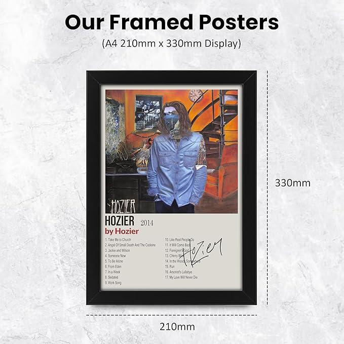 Hozier - Hozier Album Cover Signed Poster Print- Limited Edition Autograph Fan Gift – Collectible Memorabilia Merchandise
