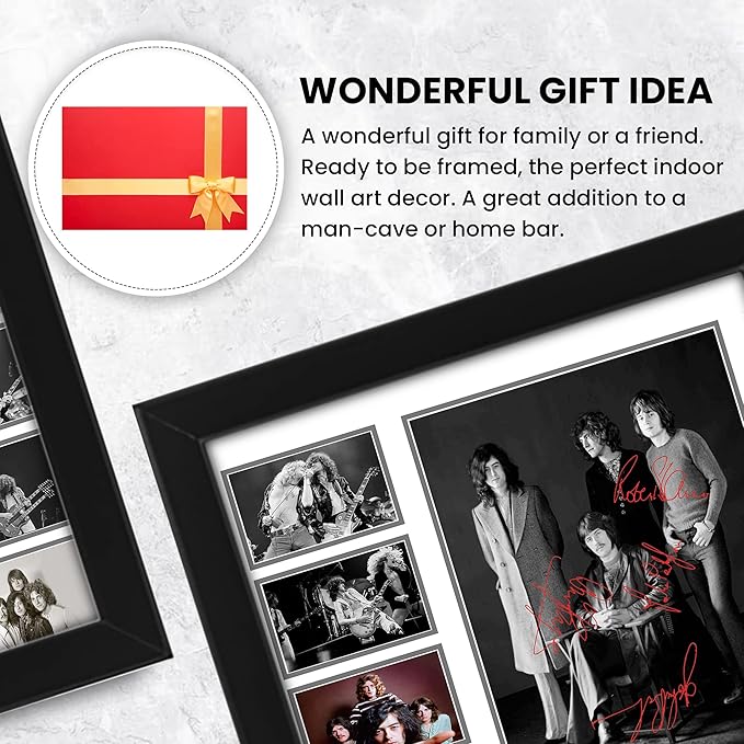 Led Zeppelin Autographed Collage Poster Print - Limited Edition, Autograph Poster for Home, Office, and Studio Decor, Wall Art, Gift for Music lovers, Fans