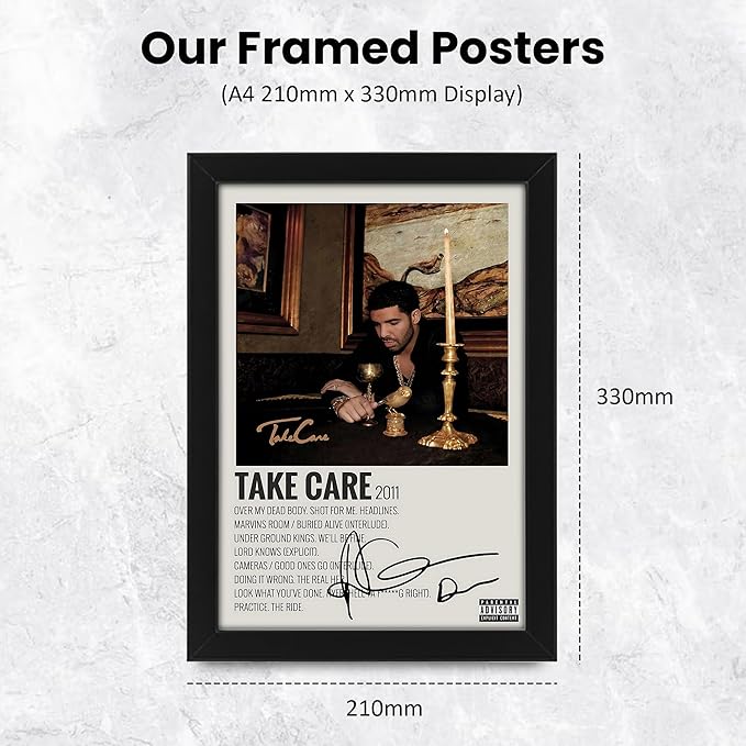 AllStarMedia Drake Take Care Album Cover Signed Poster - Autograph Print Display, Fan Merchandise Gift