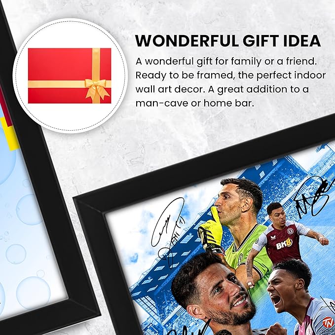 Aston Villa Football Club 2024-25 Stars Merchandise Signed Poster Print- Limited Edition Autograph Football Fan Gift – Collectible Memorabilia, Premier League Season