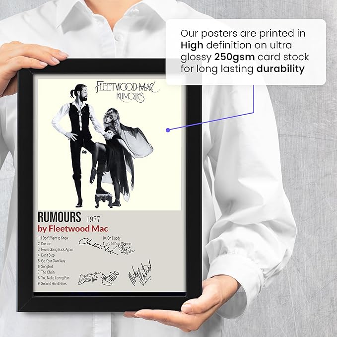 Fleetwood Mac Rumours Signed Poster Print- Limited Edition Autograph Fan Gift – Collectible Memorabilia Merchandise
