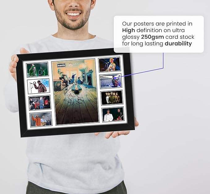 Oasis Limited Edition Signed Poster Print - Autographed Band Memorabilia, Collectible Merchandise, 25 Live Music Concert