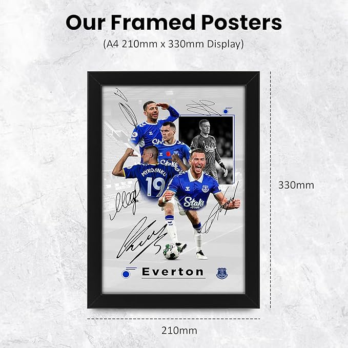 Everton Football Club 2024-25 Stars Merchandise Signed Poster Print- Limited Edition Autograph Football Fan Gift – Collectible Memorabilia, Premier League Season