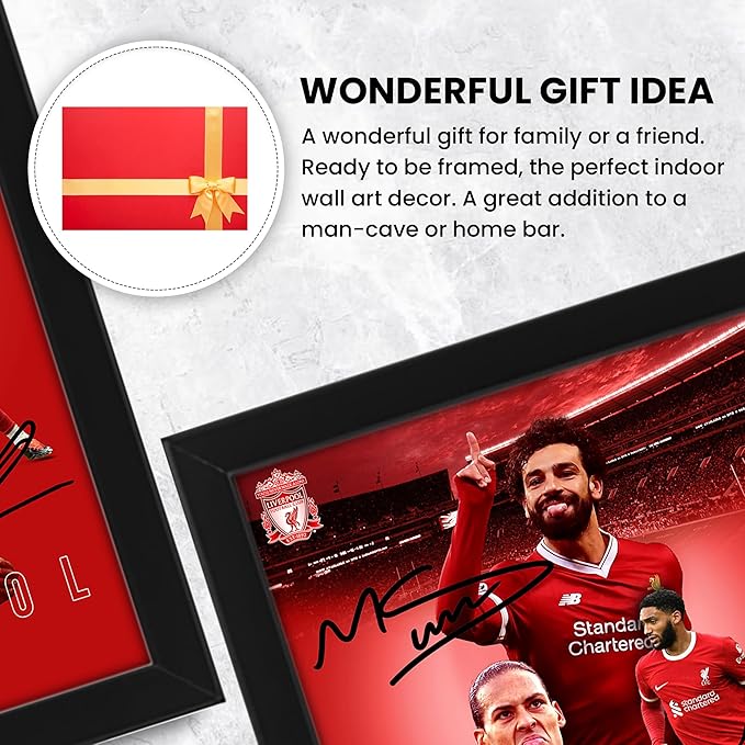 Liverpool Football Club 2024-25 Stars Merchandise Signed Poster Print- Limited Edition Autograph Football Fan Gift – Collectible Memorabilia, Premier League Season