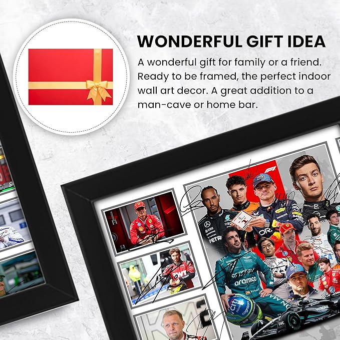 Formula 1 2024 Grand Prix Season Signed Poster Print- Limited Edition Autograph Fan Gift – Collectible F1 Memorabilia Merchandise