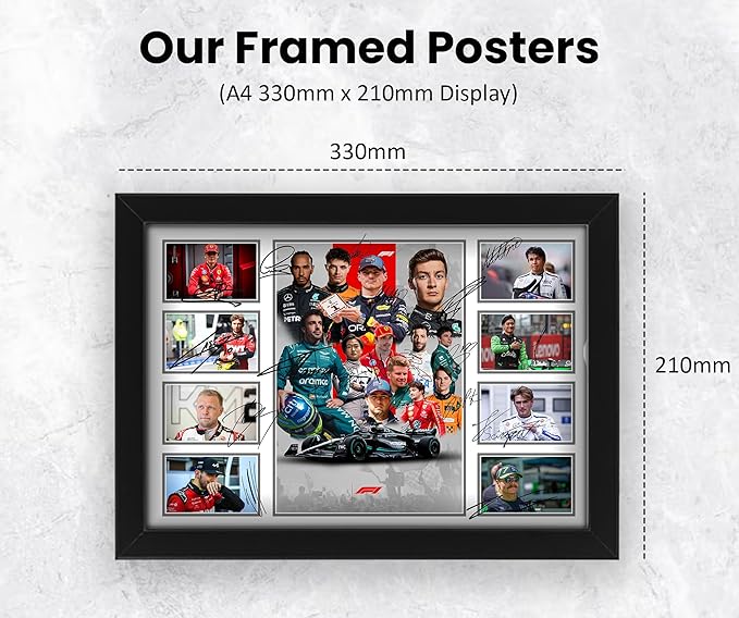 Formula 1 2024 Grand Prix Season Signed Poster Print- Limited Edition Autograph Fan Gift – Collectible F1 Memorabilia Merchandise
