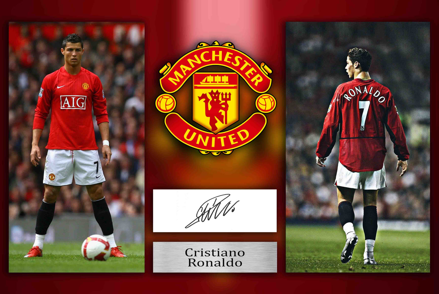 Cristiano Ronaldo 2008 Match Signed Poster Print | Limited Edition Autographed Football Memorabilia | Manchester United FC