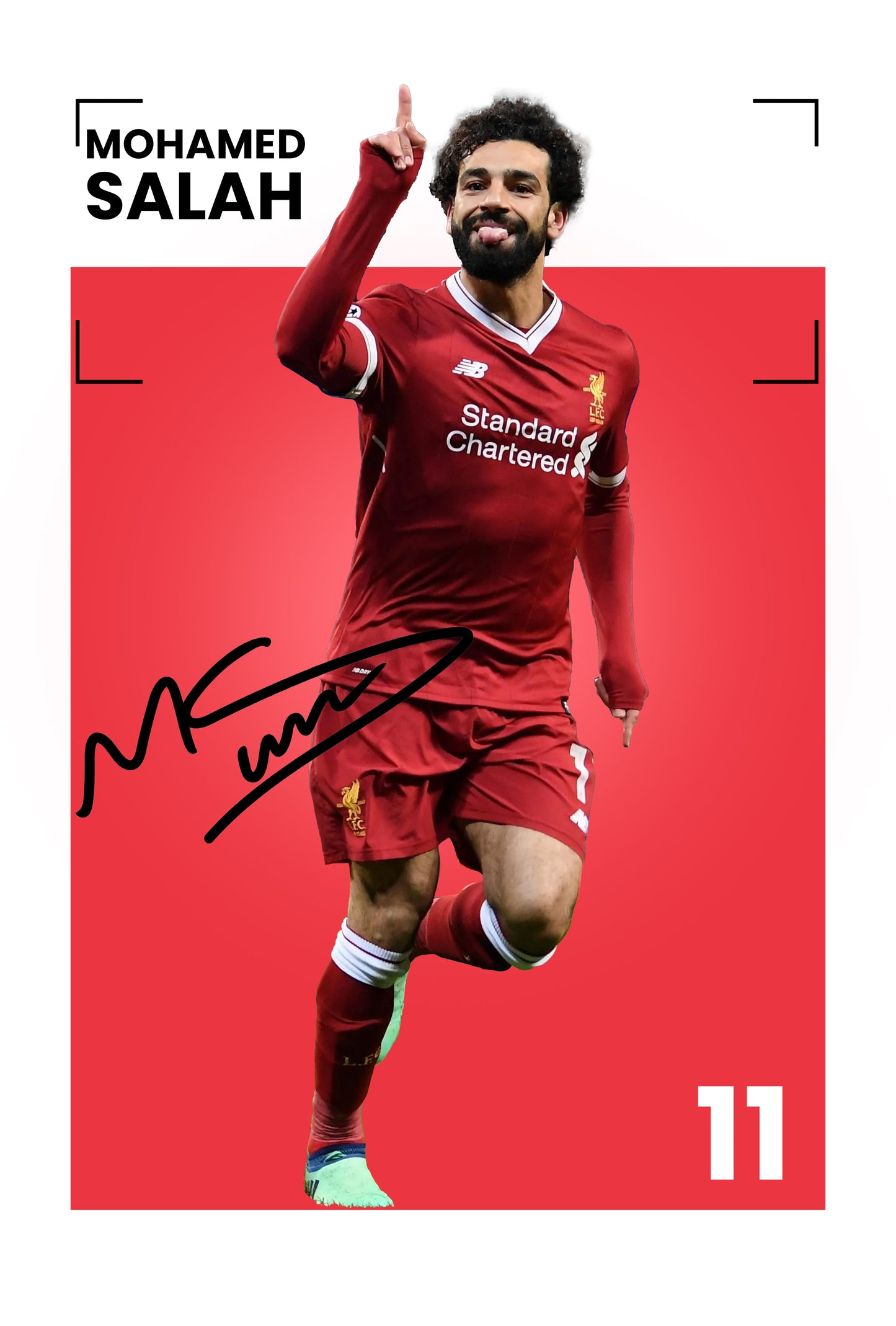 Mohamed Salah Signed Poster Print - Limited Edition Autographed Collectible Memorabilia | Liverpool FC Fan Gift
