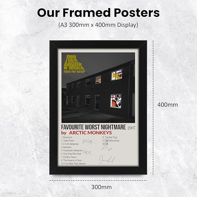 ARCTIC MONKEYS Favourite Worst Nightmare Poster Autographed Print- Limited Edition Signed Music Fan Gift – For The Merch Collector…