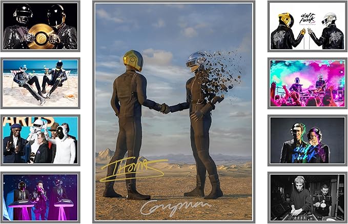 Daft Punk Signed Poster Print- Limited Edition Autograph Fan Gift – Collectible Memorabilia Merchandise
