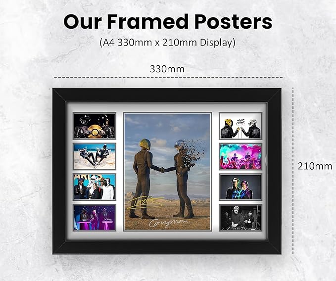 Daft Punk Signed Poster Print- Limited Edition Autograph Fan Gift – Collectible Memorabilia Merchandise
