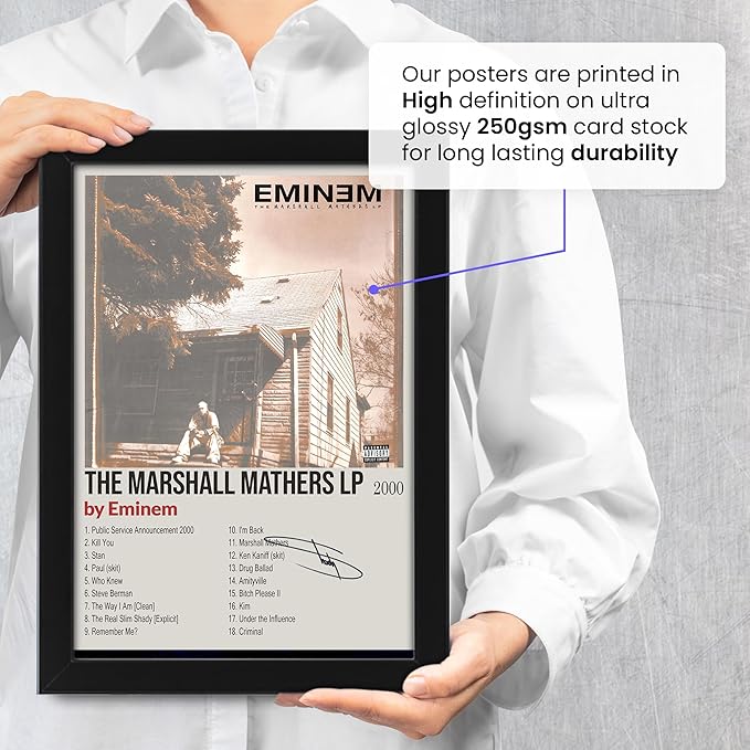 Eminem The Marshall Mathers LP Signed Poster Print- Limited Edition Autograph Fan Gift – Collectible Memorabilia Merchandise