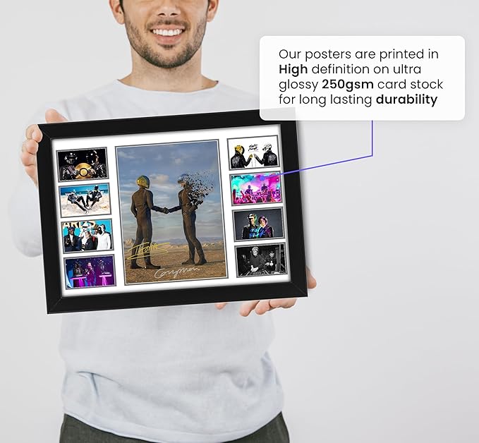 Daft Punk Signed Poster Print- Limited Edition Autograph Fan Gift – Collectible Memorabilia Merchandise