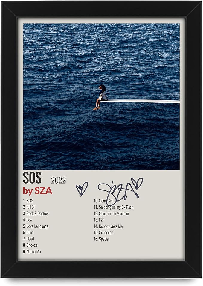 SZA SOS Album Cover Signed Poster Print- Limited Edition Autograph Fan Gift – Collectible Memorabilia Merchandise