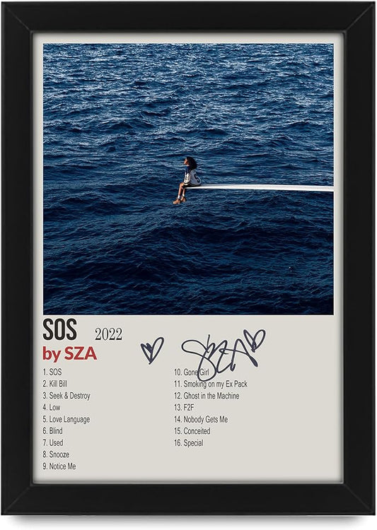 SZA SOS Album Cover Signed Poster Print- Limited Edition Autograph Fan Gift – Collectible Memorabilia Merchandise